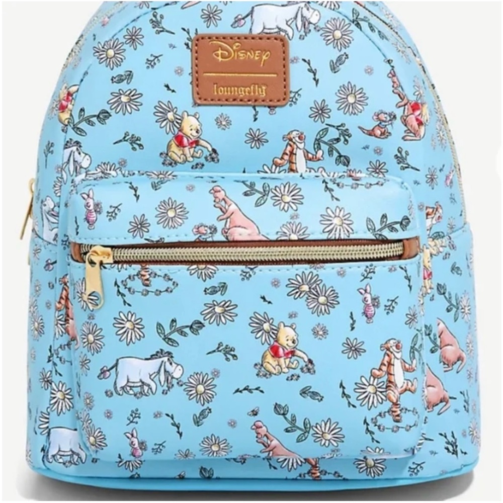 Loungefly Pooh and Friends Light Blue Disney Kids Backpack